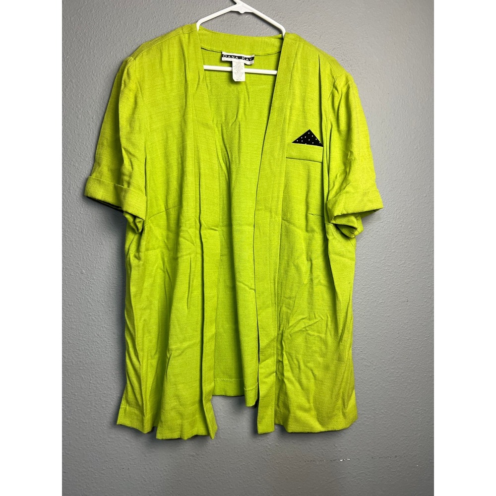 Dana Kay & Sag Harbor Lime Green 2pc‎ Set Cardigan & Blazer Plus Size 20W